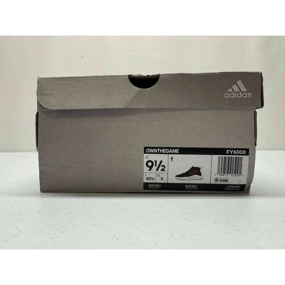Adidas Basketball Mens 9.5 Burgundy OwnTheGame Mid Top Athletic Sneakers